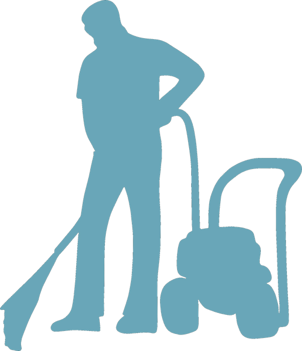 Pure Blue Cleaning technician with pressure washer